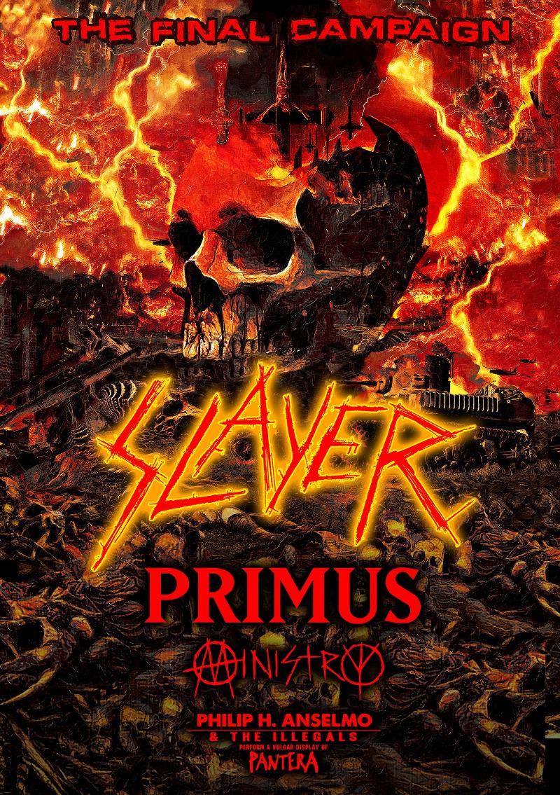 Slayer Final US Tour 219 Line-Up Poster