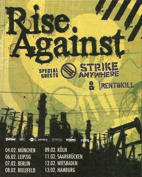 Photo zu 09.02.2009: Rise Against, Strike Anywhere, Rentokill - Köln - Palladium