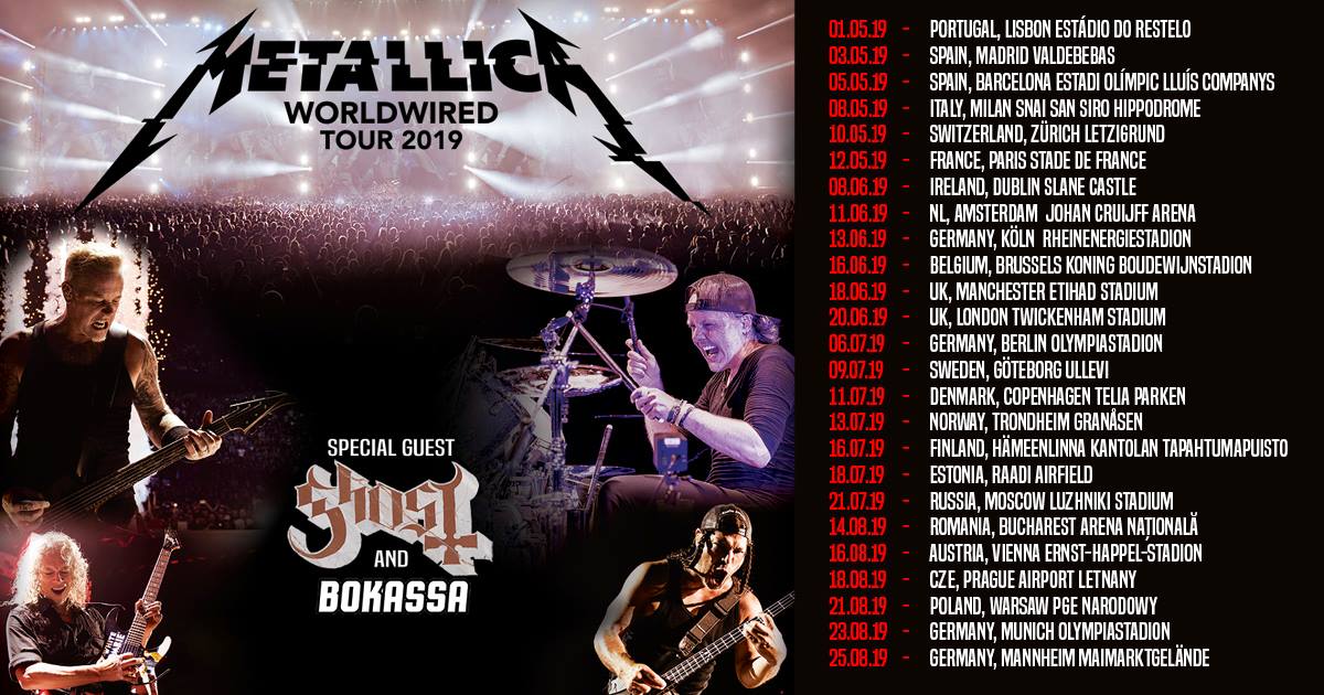 Metallica Worldwired Europa Tour 2019